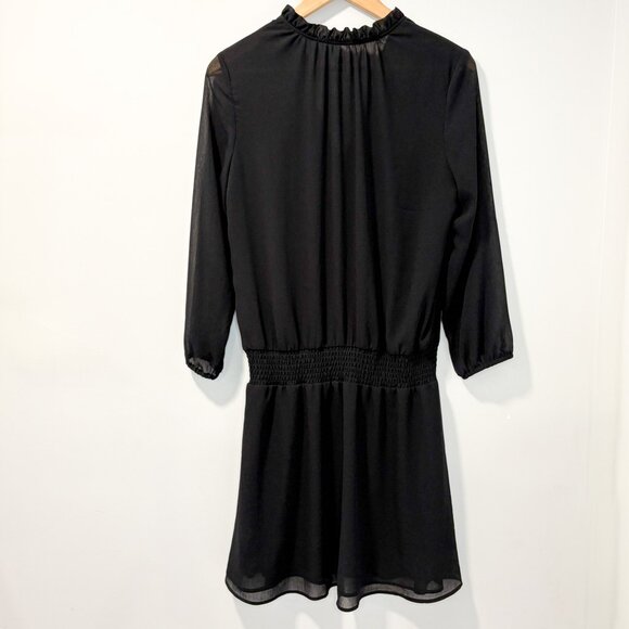 J. Crew Mercantile Sheer Black‎ Long Sleeve Dress Size Small - Picture 2 of 6